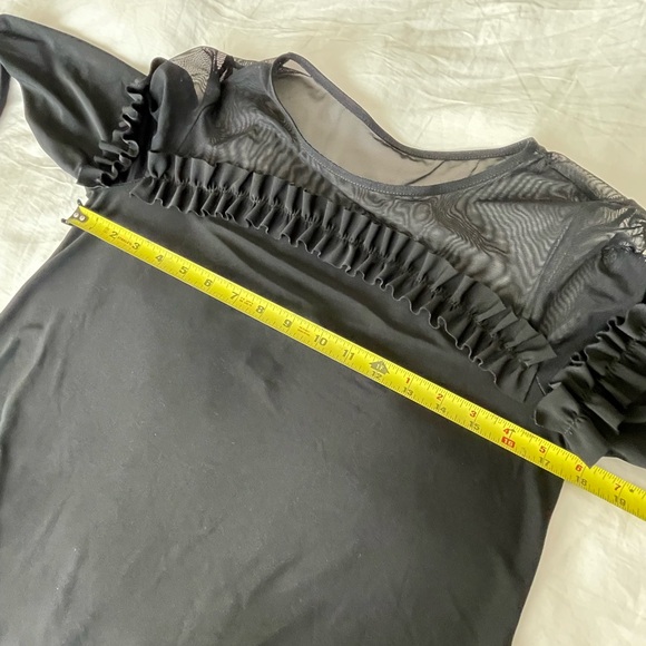 Joseph Ribkoff Black Ruffle Mesh Blouse - Picture 7 of 12